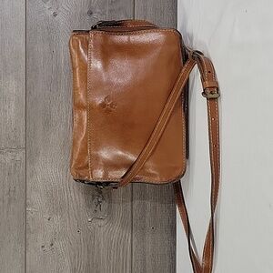 Patricia Nash Classic Brown Leather Crossbody Shoulder Bag